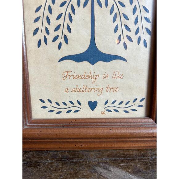 Vintage Framed Cutout Friendship Print | Cottagecore Farmhouse Wall Decor - Picture 2 of 5